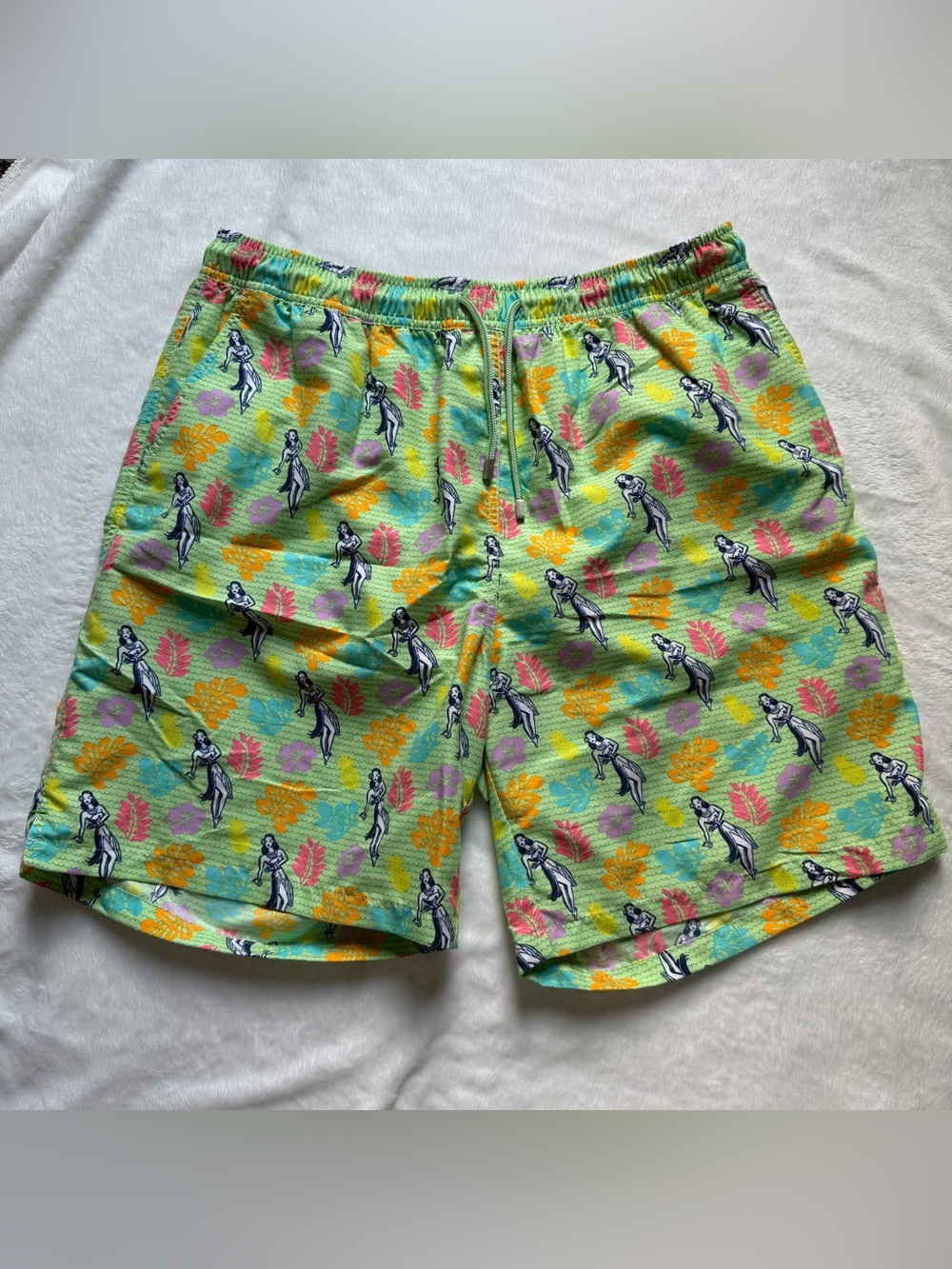 Peter Millar Hula Girl Swim Trunks Green
